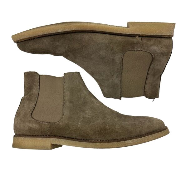 Zara Man Brown Suede Chelsea Ankle Boots Almond Toe Size 44 US 11 - Picture 1 of 12